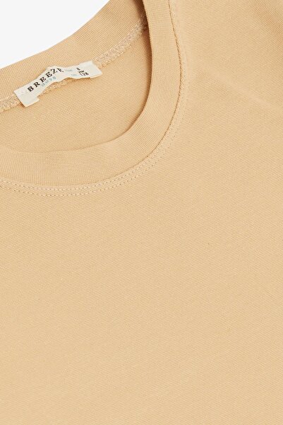 Breeze Μακρυμάνικο μπλουζάκι για αγόρι σε κρεμ χρώμα - 4-8 ετών