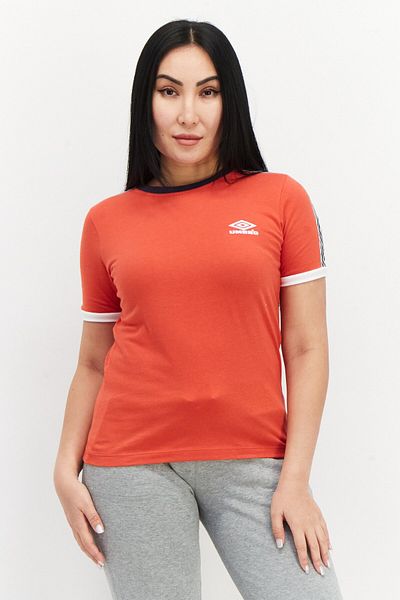 UMBRO Women Sportswear Fit Brand Logo Short Sleeve Outdoor T-shirt, Red