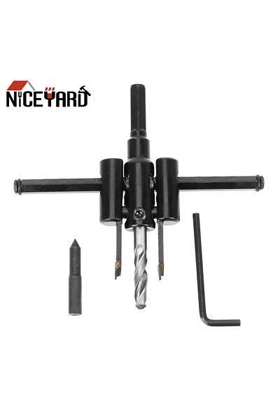 NICEYARD 40-120mm Adjustable Metal Wood Circle Hole Saw Drill Bit Cordless Circle Cutter DIY Tool