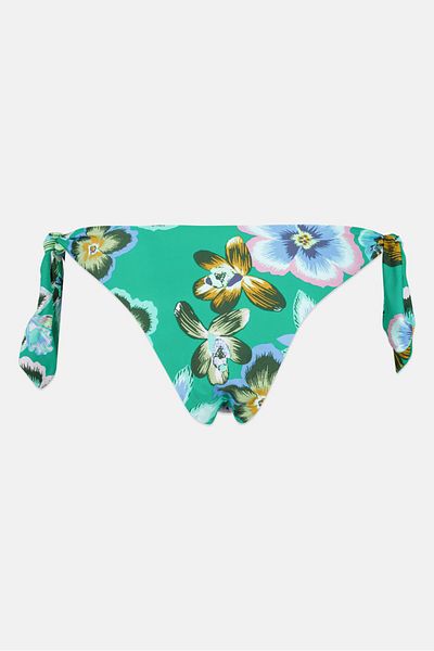 aerie Women Floral Print Bikini Bottom, Green Combo