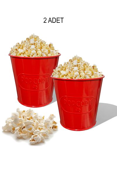EVSTYLE 2-Piece Red Popcorn Bucket - Self Embossed Patterned