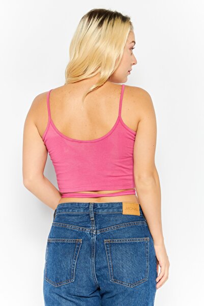 KARL KANI Women Round Neck Sleeveless Brand Logo Top, Pink