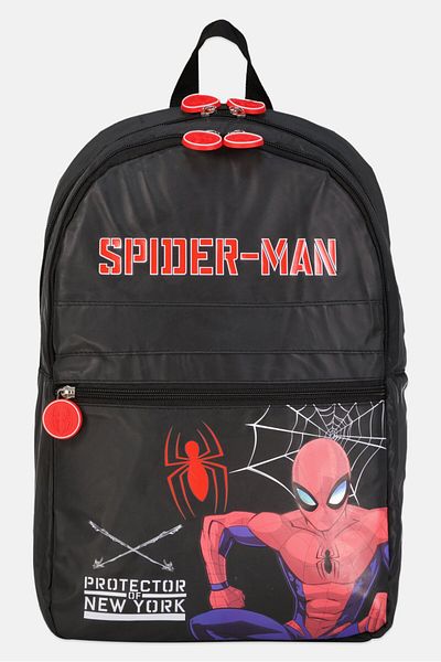Marvel Kids Boy Spider-Man Graphic Print Backpack 40 H X 28 L X 11 W cm, Black Combo
