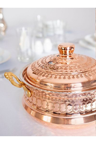 Bakır Concept 5 Liter Copper Colored Mardin Embroidered Pot
