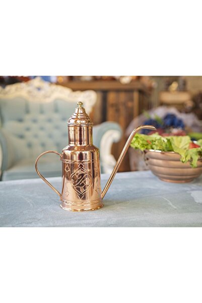 Bakır Concept وعاء زيت نحاسي مطرز موديل بلون نحاسي