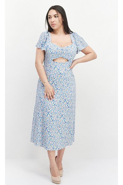Bcbgeneration Women Floral Print Midi Dress, White