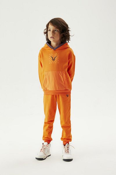 Nebbati Bg Store Orangefarbene Jogginghose für Jungen 23fw0nb3225