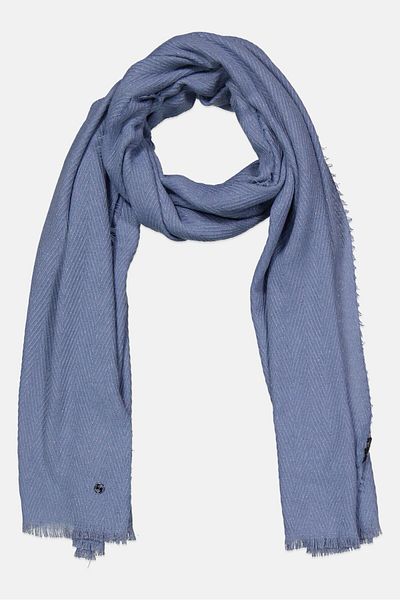 comma Women Metallic Scarf 206 L X 66 H Cm, Blue