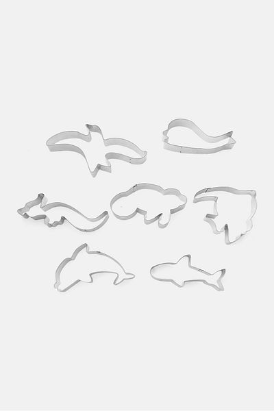 iBiLi 7pcs Animal Plate Cookie Cutter, Silver