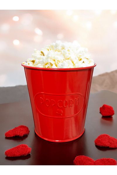 EVSTYLE 2-Piece Red Popcorn Bucket - Self Embossed Patterned