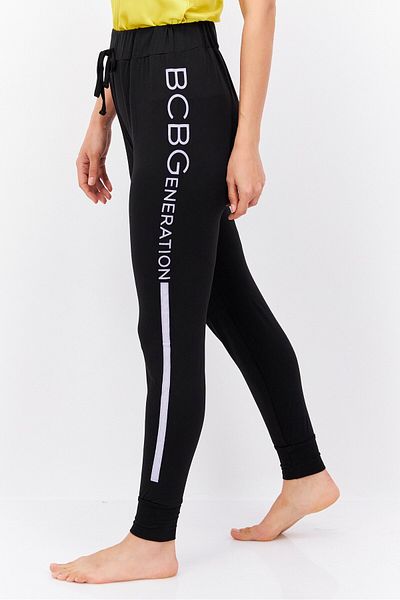 Bcbgeneration Women Printed Drawstring Pajama, Black