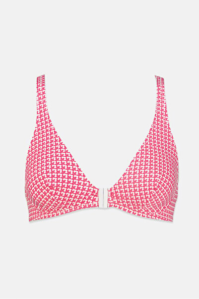 VILEBREQUIN بيكيني علوي غير مبطن مطبوع للنساء، لون وردي صادم