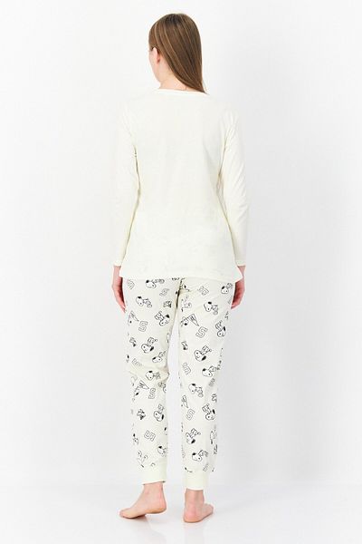 PEANUTS Women 2 Pcs Sleepwear Set, Cream