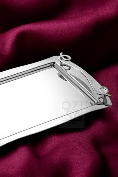 ÖzSa Home Tiamo Inna Premium - 18/10 Stainless Steel, Presentation Tray with Handles, Engagement and Tea Service