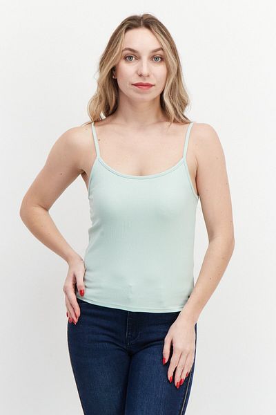AMERICAN EAGLE Women Scoop Neck Sleeveless Ribbed Tank Top, Mint