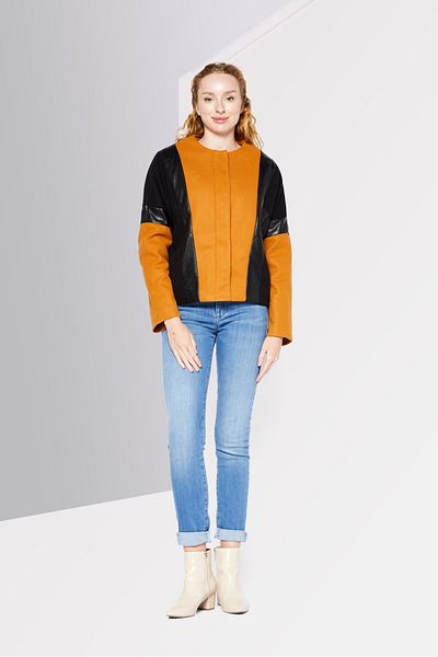 Dkny Women Colorblock Softshell Jacket, Brown