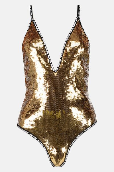 PHILIPP PLEIN Women Glitters One Piece Swimsuit, Gold