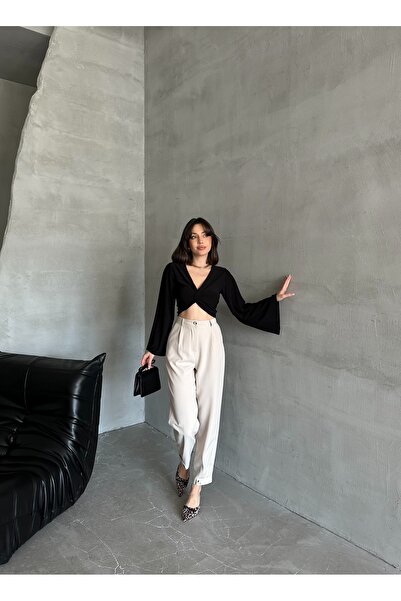 ELBEY Önü Bürgülü İspanyol Kol Uzun Kollu Bluz