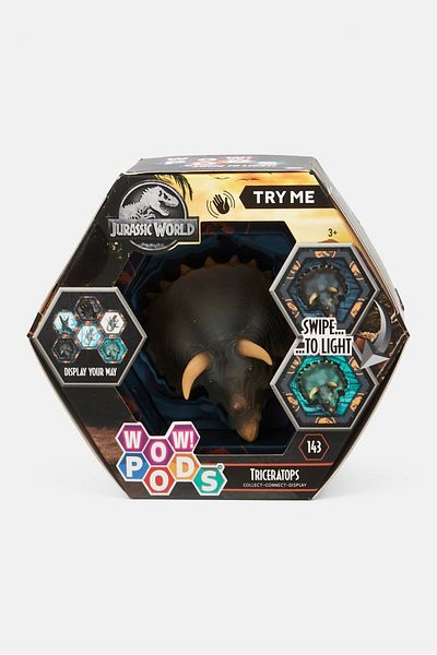 JURASSIC WORLD Wow Pods Light Up Figures Triceratops, Blue