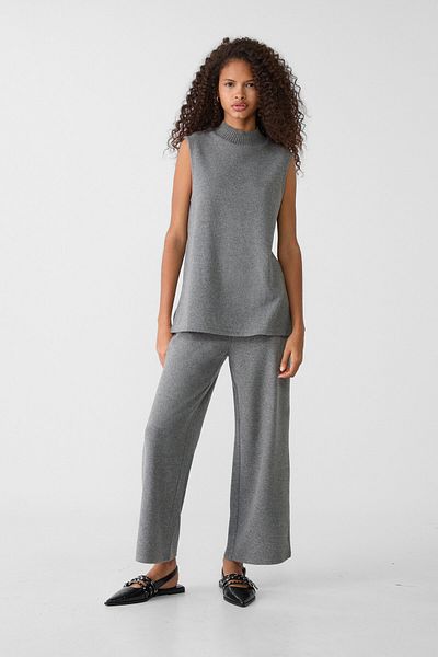 Stradivarius Knit T-shirt with raised neck
