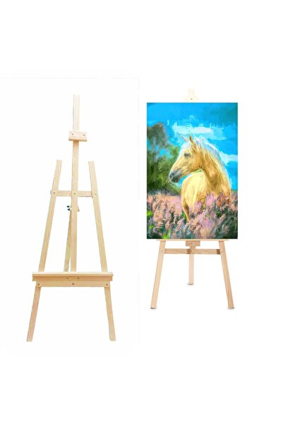Tuval 175 Cm Ahşap Resim Şövalesi Ressam Sehpası Ayarlanabilir Şövale Çam