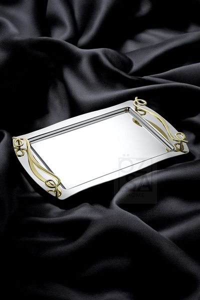 ÖzSa Home Tiamo Inna Premium - 18/10 Stainless Steel, Presentation Tray with Handles, Engagement and Tea Service