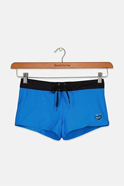 ARENA Women Brand Logo Drawstring Beachwear Shorts, Blue and Black