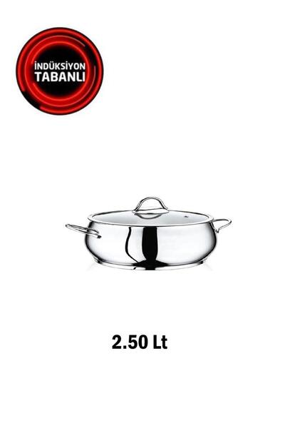 SAFINOX Bella Çelik 18x10 Cm 2.50 Lt Basık Indiksiyon Çelik Tencere