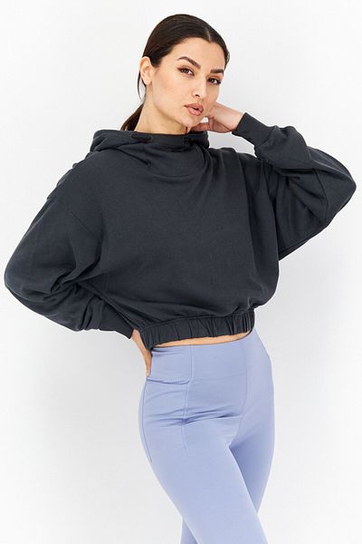 adidas Women Sportswear Fit Outdoor Hooded Sweatshirt, Grey