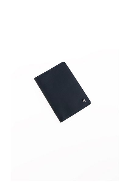 HELMBROOK Milton Γνήσιο Δερμάτινο Navy Blue Unisex Δερμάτινο Χειροποίητο Rfid Προστατευμένο Πορτοφόλι Διαβατηρίου