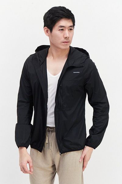 converse Men Sportswear Fit Long Sleeves Training Jacket, Black