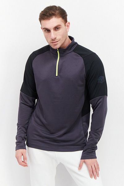 umbra Men Sportswear Fit Long Sleeve Brand Logo Training Sweatshirts, Black Combo