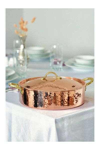 Bakır Concept وعاء أرز نحاسي مقاس 28 سم - لون نحاسي
