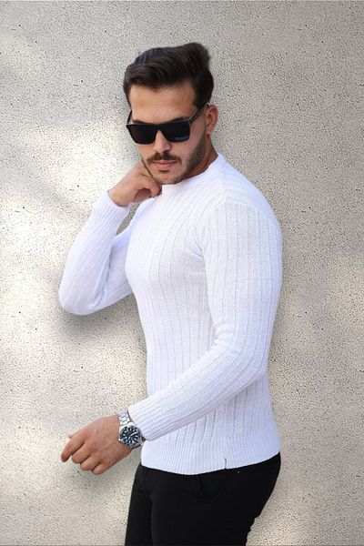 BİRBEYSTORE Ανδρικό πλεκτό πουλόβερ Slimfit