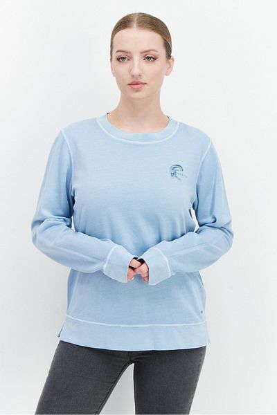 O'Neill Women Crew Neck Long Sleeve Solid Sweater, Light Blue