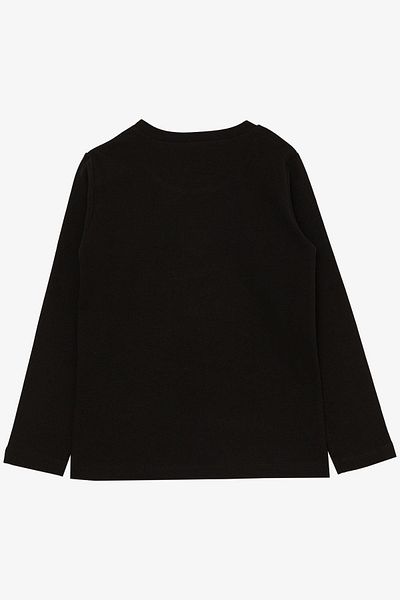 Breeze Tricou de bază negru cu mânecă lungă pentru băiat 9-14 ani