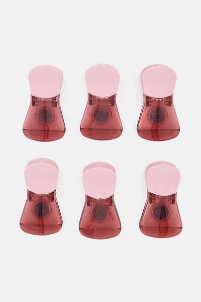 eco home 6 Pack Magnetic Bag Clips, Pink