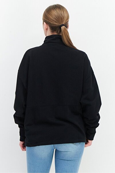 O'Neill Women High Neck Long Sleeve Plain Sweatshirt, Black