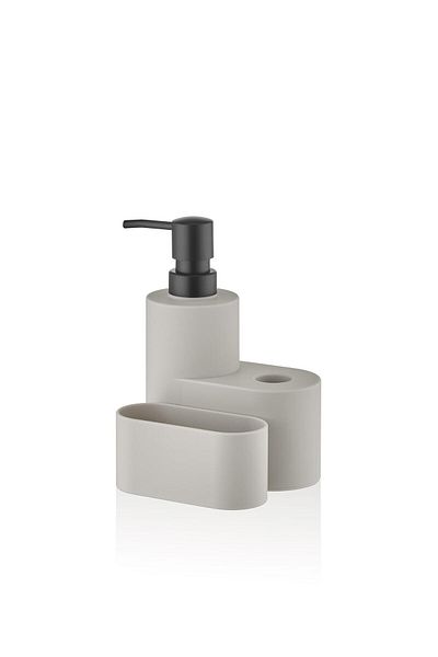 The Mia Beige Colored Round Liquid Soap Dispenser Set
