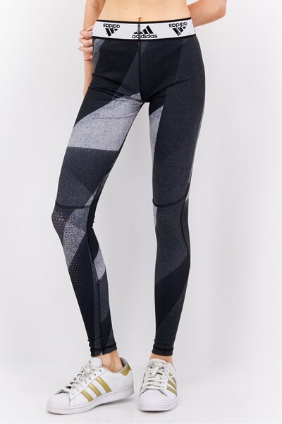 adidas Women Sportswear Fit Brand Logo Training Leggings, Black