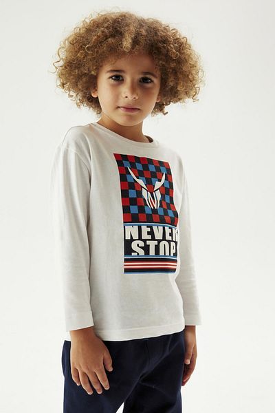 Nebbati Bg Store chlapecké bílé tričko 23fw0nb3516