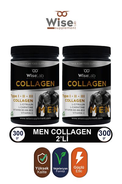 WiseLab Men's Collagen 300gr + Men's Collagen 300gr Type123 L-carnitine L-citrulline