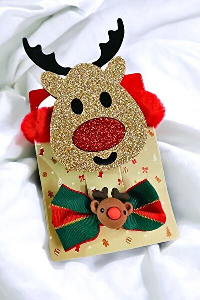 PETEK AKSESUAR 2 bucăți de clești de cauciuc agrafă de păr cu tematică de Crăciun