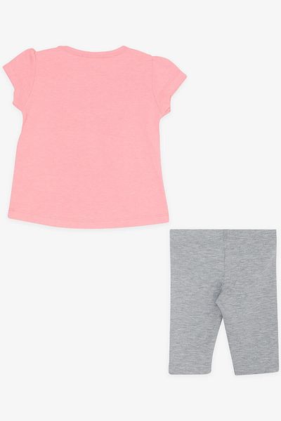 Breeze Girl's Capri Tights Set Printed 1-4 Years, Neon Pink