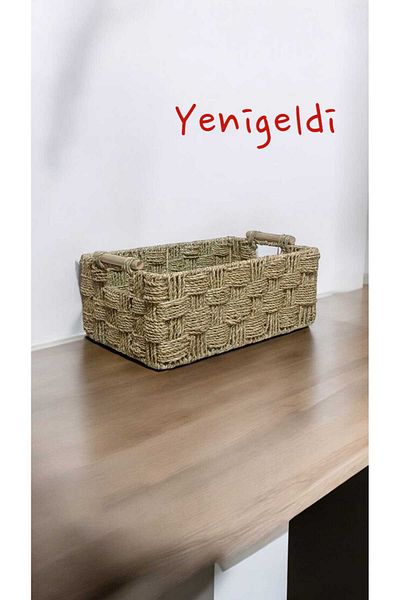 Yenigeldi 1 брой плетена кошница за съхранение - вложен органайзер с дръжка New240021or
