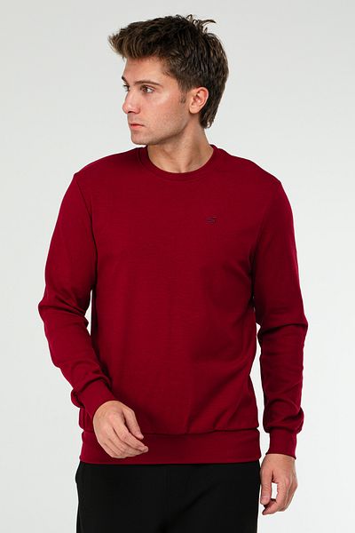 speedlife Claret Red Regular Cotton O Neck Basic ανδρικό φούτερ xc2381
