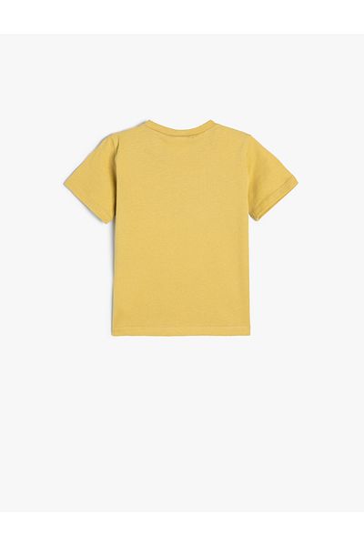 Koton T-Shirt mit Dinosaurier-Aufdruck, kurzärmelig, Rundhalsausschnitt aus Baumwolle