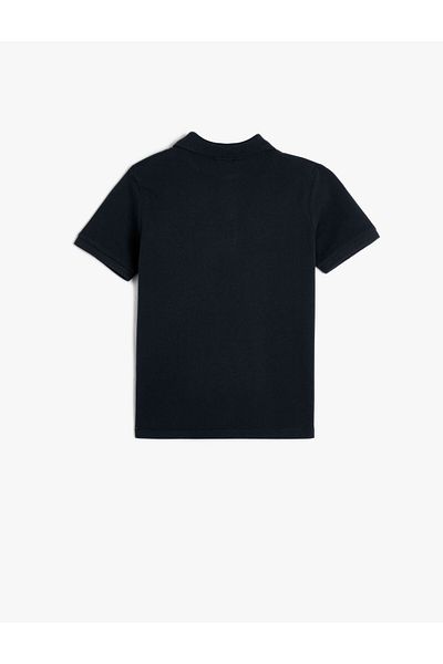 Koton Tricou de bază cu guler polo cu mânecă scurtă din bumbac