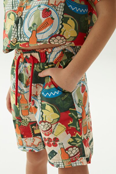 Nebbati Bg Store Erkek Çocuk Desenli Şort