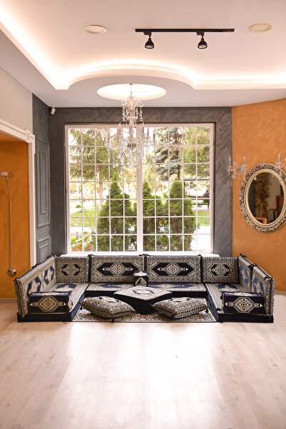 BAKIRÖZÜ HOME Şark Köşesi Takımı Konsepti Yahyalı Lacivert Modeli Koltuk Takı...